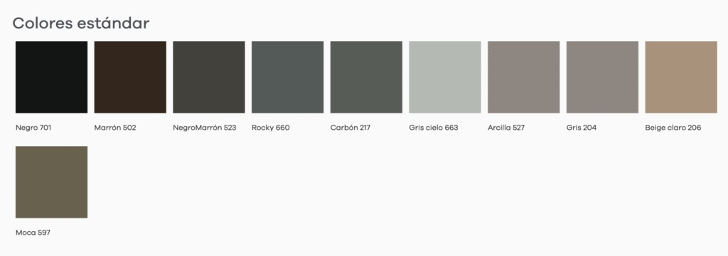 Molduras de acabado de bordes - colores 